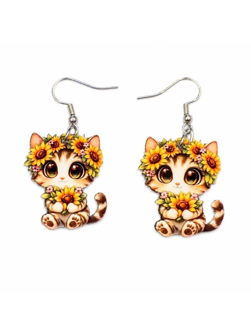 Cute cat drop earrings